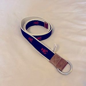 Cremieux Navy/Red crab belt.  Size S/M